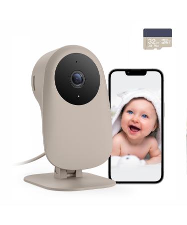 Nooie Smart Baby Monitor with SD Card Crying Detection Video Baby Cam and Audio 1080P Night Vision Motion and Sound Detection WiFi Camera for Nanny Monitoring Works with Alexa Cry detection with SD Card