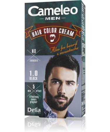 Cameleo Men - Permanent Hair Dye | Black Colour for Hair Beard & Moustache | Natural Colour Effect in 5 Minutes | Cover Grey Hair | Ammonia FREE | 30ml Black 30 ml (Pack of 1)