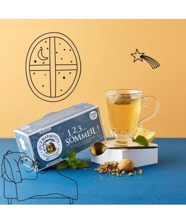 Les 2 Marmottes - Infusion 1 2 3...Sleep! 30 sachets - Melissa lemon and chamomile - Sleep well and Relaxation - Made In - Buy Online on GoSupps.com