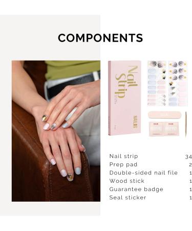 NAILOG Semi Cured Gel Nail Strips 34 pcs Salon-Quality Gel Nail Stickers Long Lasting Nail Wraps for Women with Soft Gel Finish The Oriental - Buy Online on GoSupps.com