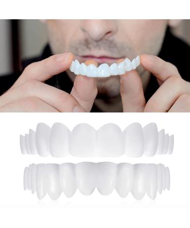 Flipped warm 2 pairs of dentures to put on cosmetic veneers Temporary Press Teeth Immediate teeth Immediate teeth upper and lower veneers snap comfort prostheses for bad teeth