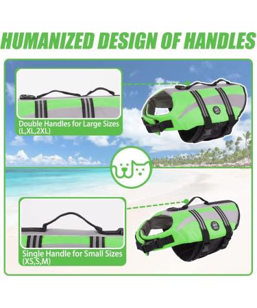 Emust Adjustable Dog Swimming Vest - Durable Life Jacket for Small Dogs - Improved Buoyancy & Rescue Handle - XS Green - Buy Online on GoSupps.com