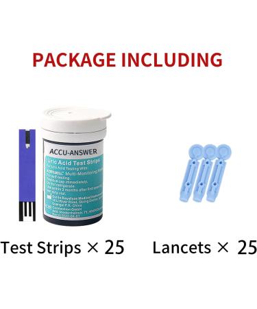 ACCU-ANSWER 25 UA Test Strips for 4-in-1 Meter | No Code Needed Accurate & Fast Results - 25 Lancets Included - Buy Online on GoSupps.com