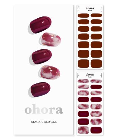 ohora Semi Cured Gel Nail Strips (N Mulberry) - Works with any UV nail lamps Salon-Quality Long Lasting Easy to Apply & Remove - Includes 2 Prep Pads Nail File & Wooden Stick - Buy Online on GoSupps.com