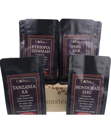 Coffeenes Coffee Beans 8 x 100 g - Assortment of Coffee Beans 8 Flavors - Tasting Box - Arabica Coffee Beans - Coffee Bean Gift Box - Buy Online on GoSupps.com