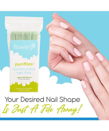 Disinfectable Nail Files 100/180 Grit Green - Pack of 20 | Flowery - Buy Online on GoSupps.com