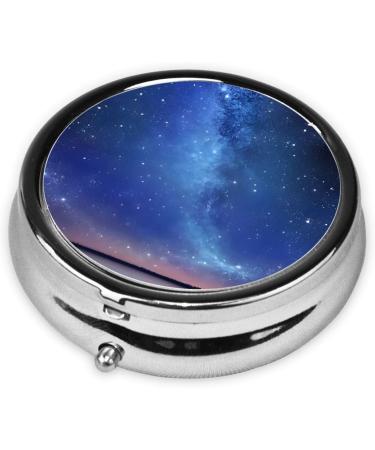 Shop Northern Lights Mini Round Pill Box - 3 Compartment Travel Organizer for Medicines | Portable Pill Case for Home Office & On-the-Go - Buy Online on GoSupps.com