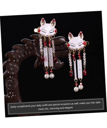 FAVOMOTO 1 Pair Fox Tassel Clip Animal Hair Clip Retro Tassel Hairpin Barrettes for Girls Pearl Clips for Hair Girls Tassel Hairpin Headpiece for Women Costume Alloy Clip Miss - Buy Online on GoSupps.com