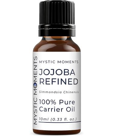 Mystic Moments Jojoba Refined Carrier Oil 10ml - Pure & Natural for Hair, Face, Nails, Aromatherapy - Vegan & GMO Free - Buy Online on GoSupps.com