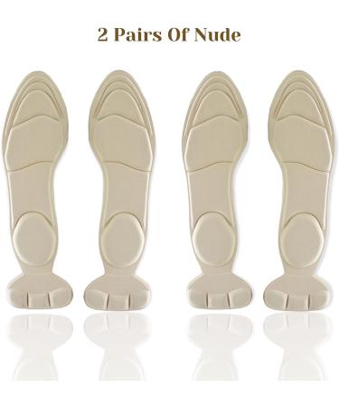 CB 2-Pairs Nude 2-in-1 Sponge Insoles with Heel Grip for Arch & Heel Pain Relief - Women Size US 4-8.5 - Buy Online on GoSupps.com
