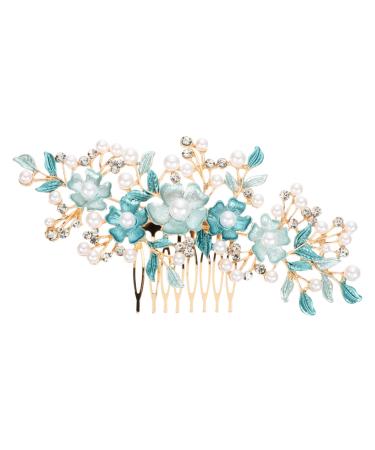 HAPINARY Hair Plug Bride Headpiece Rhinestone Hair Clip Bridal Hair Clip Hair Clips Combs for Women Floral Hair Comb for Women Hair Clip for Wedding Rose Hair Clip Tiaras for Gajra