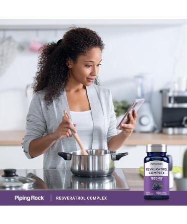 Piping Rock Resveratrol Complex 1800 mg | 90 Capsules | Ultra Potent | Non-GMO Gluten Free Supplement 90 Count (Pack of 1) - Buy Online on GoSupps.com