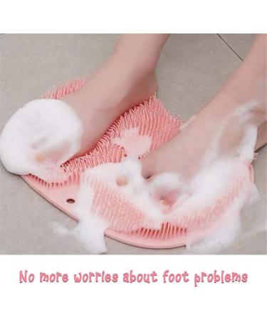 Shower Foot & Back Scrub | Non-Slip Suction Cup Massage Pad & Brush - Peel Dead Skin Clean Bathroom - Orange - Buy Online on GoSupps.com
