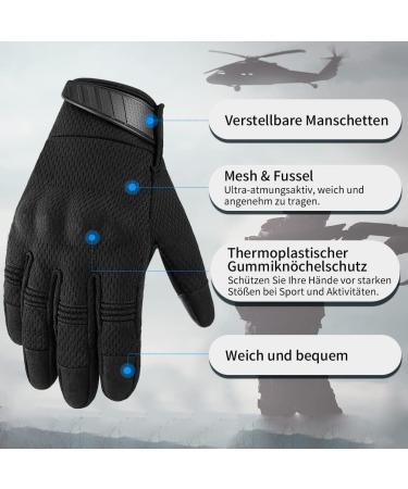 OOPOR Tactical Military Motorcycle Gloves - Full Finger Touchscreen Airsoft Combat Paintball Glove (Black, X-Large) - Buy Online on GoSupps.com