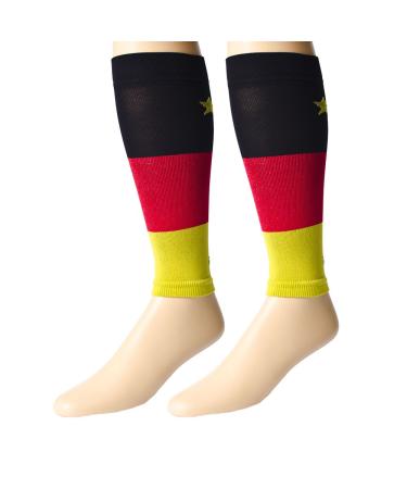 Zensah Around the World Leg Sleeves - Shin Splint Calf Support for Men and Women Medium Germany
