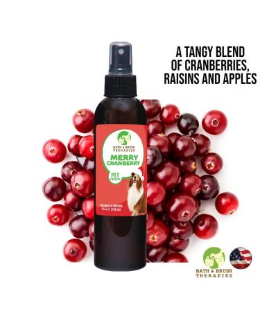 Bath & Brush Therapies Merry Cranberry Pet Cologne 4.5 oz. For Dogs | Long-Lasting Odor Eliminator | Cruelty-Free | Paraben-Free | Made in USA - Buy Online on GoSupps.com