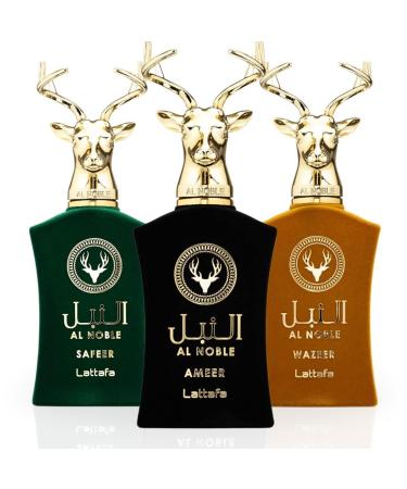 LATTAFA Al Noble Ameer Wazeer Safeer EDP Spray 100ML (3.4 OZ) Exude Masculinity With These Compelling Fragrances. (COLLECTION)