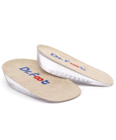 Dr.Foot Height Increase Insoles, Heel Cushion Inserts, Heel Lift Inserts for Leg Length Discrepancies (Small (1" Height)) Beige Small (1" Height)