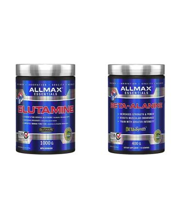 ALLMAX Glutamine 1000G | ALLMAX Nutrition 100% Pure Maximum Strength + Absorption Beta Alanine 400G