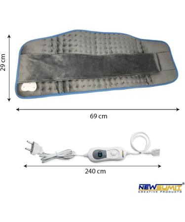 Newsumit Electric Heating Cushion - Pain Relief for Lumbar Spine | 3 Temperature Levels Quick Heating Auto Shut-Off 29x69 cm - Buy Online on GoSupps.com