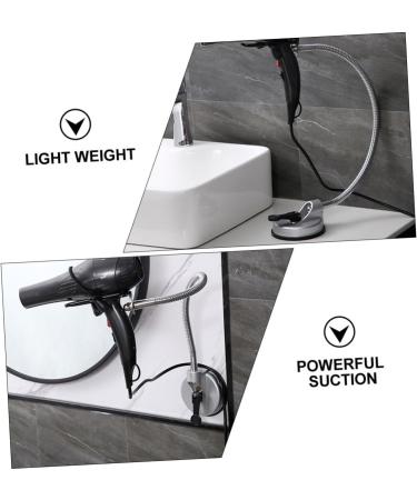 Alipis Adjustable Blow Bathroom Storage Suction Hair Stand Cup Steel Holder Dryer Rack Hands - Buy Online on GoSupps.com