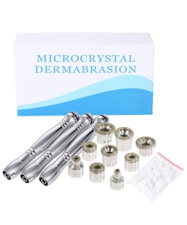 UNOISETION Diamond Microdermabrasion Tips Wands Replacement for Diamond Tip Microdermabrasion Machine - 3 Stainless Wands 9 Diamond Heads with Cotton Filters for Facial Cleansing Peeling