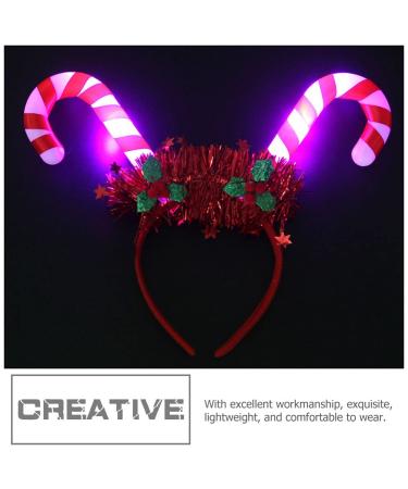 Lurrose Christmas Headbands - 2Pcs Glowing Candy Cane Hair Hoops for Women - Buy Online on GoSupps.com