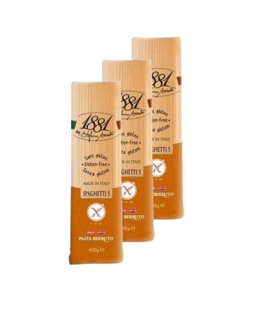 Pasta Berruto - 1881 Set of 3 Italian Pasta Spaghetti 5 Gluten Free 1881 Pasta Berruto 400 g Pack