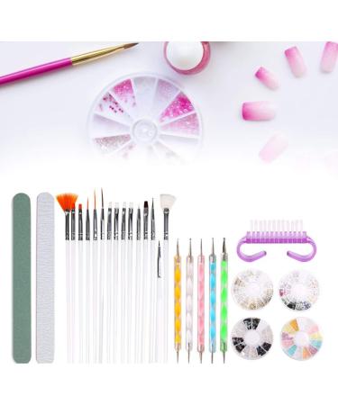 Nail Art Brushes Set Nail Art Painting Brush Dotting Pen Nail File Rhinestones Dust Brush Manicure Tool Set Nail Art with Nail Liner Brush Nail Dotting Pens - Buy Online on GoSupps.com