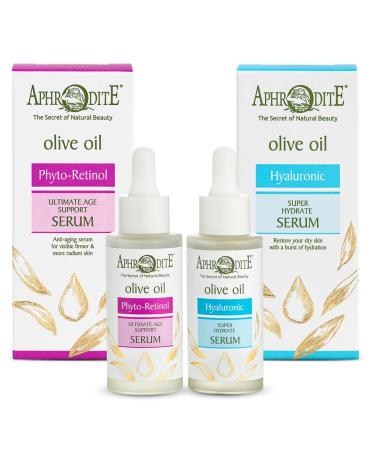 APHRODITE Aphrodite Phyto-Retinol Age Support Serum & Hyaluronic Acid Super Hydrate - Alternative to Plant Retinol with Hyaluronic Acid - Anti-Aging Moisturizing & Firming - Friendly