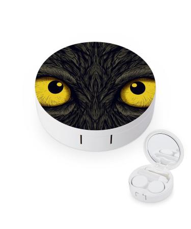 Contact Lens Case Two Yellow Eyes Portable Travel Contact Lens Box Contact Lens Storage Box