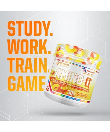 Beyond Yourself - Amino iQ | Brain-Boosting Nootropic Complex & BCAAs | Intense Focus and Mental Clarity for Peak Performance | Zero Sugar Zero Calories Free from Artificial Additives | 40 Servings | Peach Rings - Buy Online on GoSupps.com