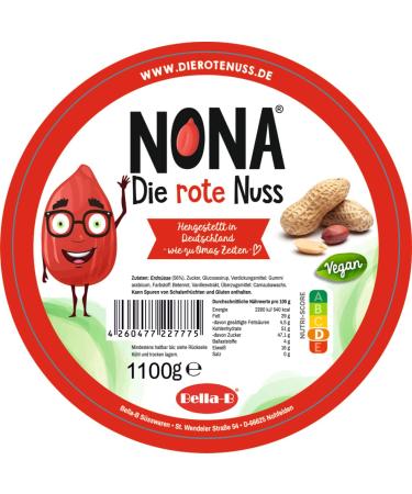 Nona Red Nuts - 1100g Roasted Peanuts in Mason Jar | Sweet Red Sugar Coated Party Snack | Unique German Delicacy - Buy Online on GoSupps.com