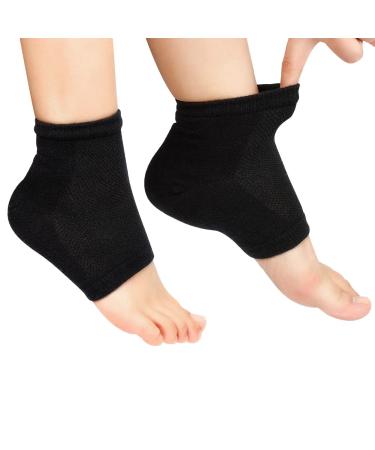 Codream Moisturizing Heel Gel Socks: Heal Dry Cracked Heel Treatment Overnight Pedicure Foot Spa Sock | 2 Pairs Soft Silicone Moisturizer Sleeve to Repair Callus Rough Heel A2-2 Pairs Black