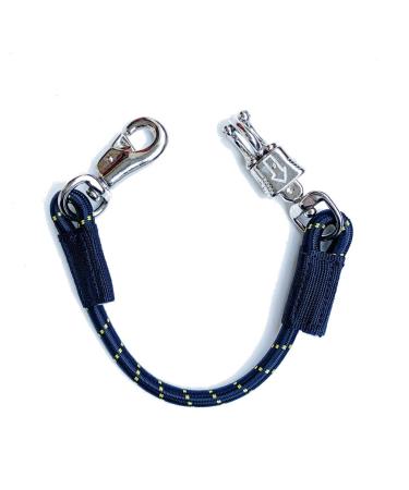 Transport elastic binding trick elastic rubber binder bindle chain with panic hook and bull snap for equestrian horse trailer box and stable (80 cm black)