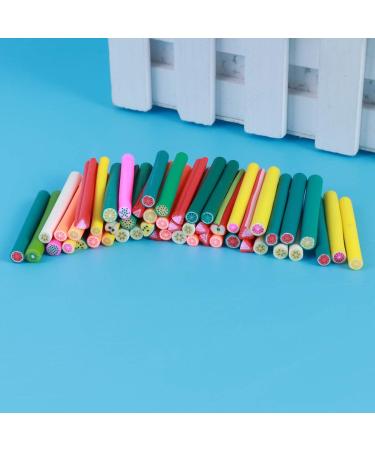 50pcs Soft Ceramics Nail Art Stickers 3D Colorful Manicure Sticks for DIY Decoration 5 x 50 mm (Fruit Style) - Buy Online on GoSupps.com