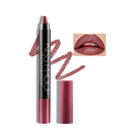 Boobeen Matte Lipstick Pencil Lip Crayon Stick Matte Velvet Lipgloss Creamy Lip Liner Full Coverage High Pigment Waterproof Non-Fade Lipstick for Women  Matte Lip Stain with Smooth Makeup 01