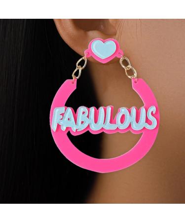 Feyley Halloween Acrylic Earrings - Handmade Retro English Letters for Women | Unique Novelty Jewelry - Buy Online on GoSupps.com