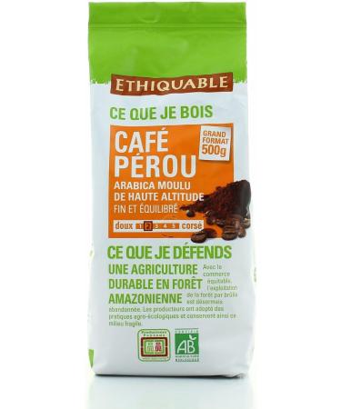  G n rique ETHIQUABLE - Ethiquable Organic High Altitude Arabica Ground Coffee from Peru 500g - 500g - Pack of 3 - Sold as a Pack - Buy Online on GoSupps.com