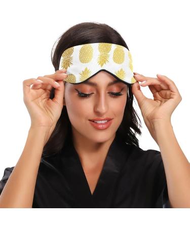 Gold White Pineapple Sleep Mask | Adjustable Night Eye Shade for Men and Women - Buy Online on GoSupps.com