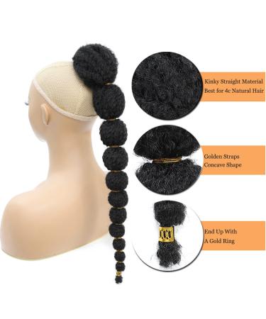 Kinky Afro Bubble Ponytail Extension 18 Inch - Natural Black Clip on Ponytail for Kids - Synthetic Hair Piece for Black Women - Protective Style 1B 90G - Buy Online on GoSupps.com