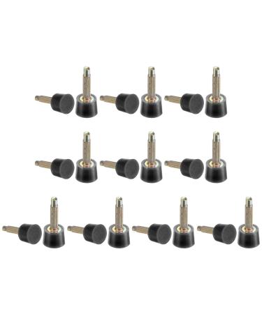 HARFINGTON 10 Pairs TPU High Heel Tips Shoes Replacement Tap Caps for Women High Heel Shoes 2.4mm Fine Core Pin 7mm Round Shape Heel Repair Caps Black