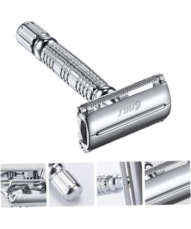 Minkissy Double-Sided Safety Razor | Manual Shaving Razor for Smooth Close Shaves | Ideal for Face & Beard - Buy Online on GoSupps.com
