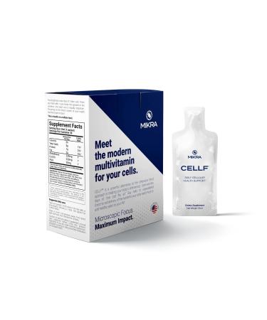 Mikra CELLF 2.0 Cellular Performance Supplement - 30 Day Supply Antioxidant Nutraceutical Gel for Anti Aging Immune Support with Glutathione CoQ10 PQQ - 10ml Each
