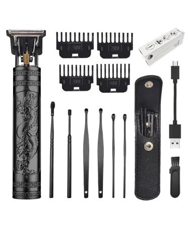 Hair Clippers for Men Cordless Hair Clippers Travel Small Hair Clippers 5.7" Hair Trimmer Classical Sculpting Styling Rechargeable Hair Remover with 6 Pieces Earpick (Black)