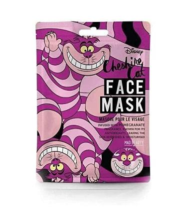 MAD BEAUTY DISNEY Alice in Wonderland Cheshire Cat Face Masks Set Pomegranate Infused Sheet Masks with Antioxidants Refreshes Softens Moisturizes