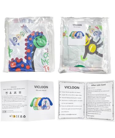 Vicloon Waterproof Long Sleeve Baby Bib Set of 3 for Kids Feeding & Arts - 24 months - Buy Online on GoSupps.com