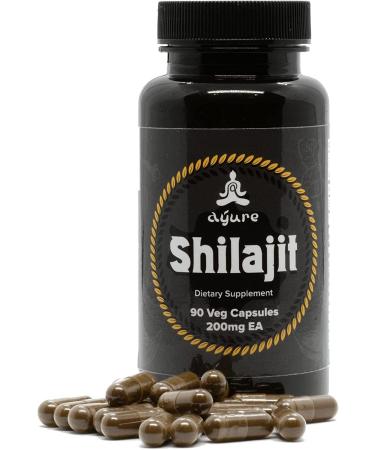 A URE Pure Shilajit Veg Capsules Natural Fulvic Acid Grade A | 100% Pure | No Additives (90 Count Pack of 1)