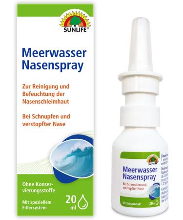 Sunlife Sea Water Nasal Spray 20ml - Isotonic Sea Salt Solution for Runny Nose Relief & Nasal Cleaning - Buy Online on GoSupps.com
