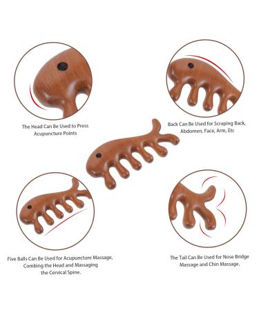 Magiclulu Fish-Shaped Wooden Broad Tooth Comb for Face & Head Massage - Best Hair Taming Tool - Buy Online on GoSupps.com